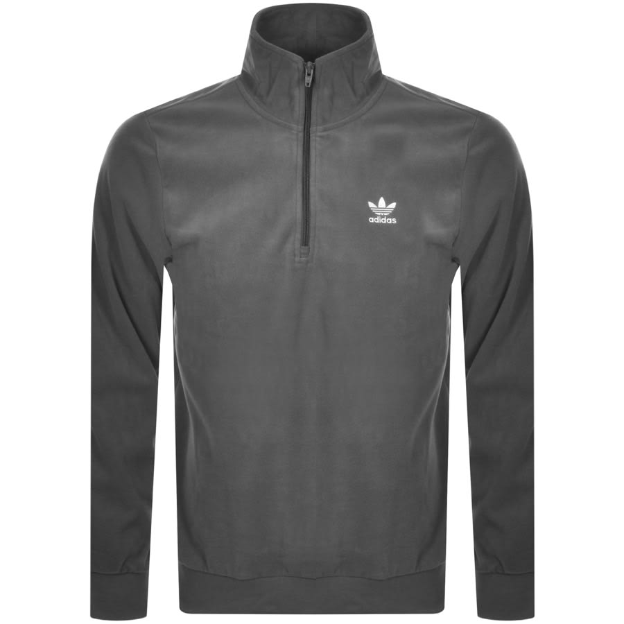 Alternative Image for Productadidas Originals Half Zip Sweatshirt Grey1